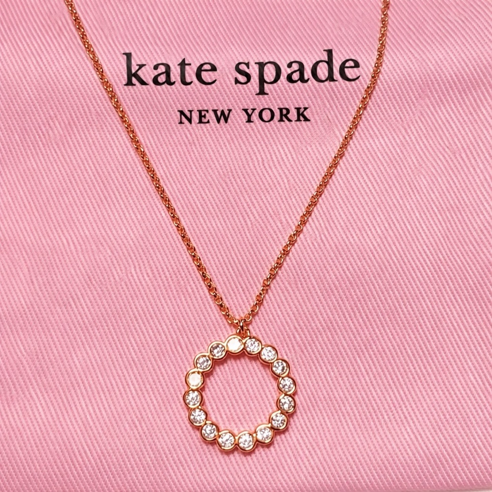 Kate Spade Rose Gold Full Circle Pendant Necklace - Picture 4 of 5